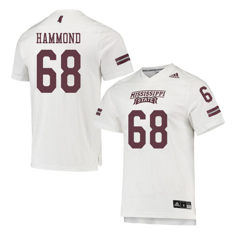Men #68 Hayes Hammond Mississippi State Bulldogs College Football Jerseys Sale-White - Click Image to Close